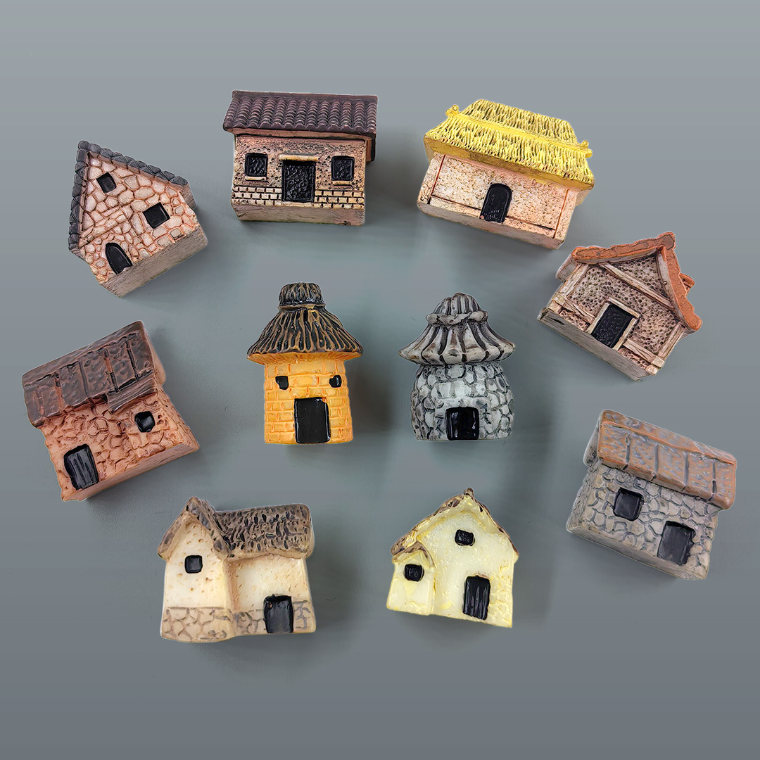 Home Decor Za - Mini Small House Figurine Resin Craft