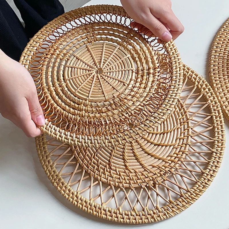 Round Wicker Tray Rattan Woven - Rattan Plant Basket review and price