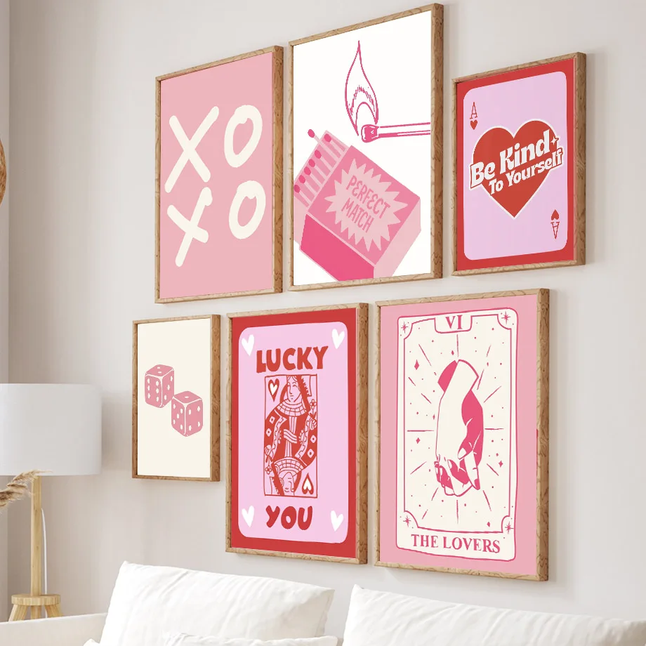 Pink Lucky Poker Queen Heart D - Home Decor Y2K review and price