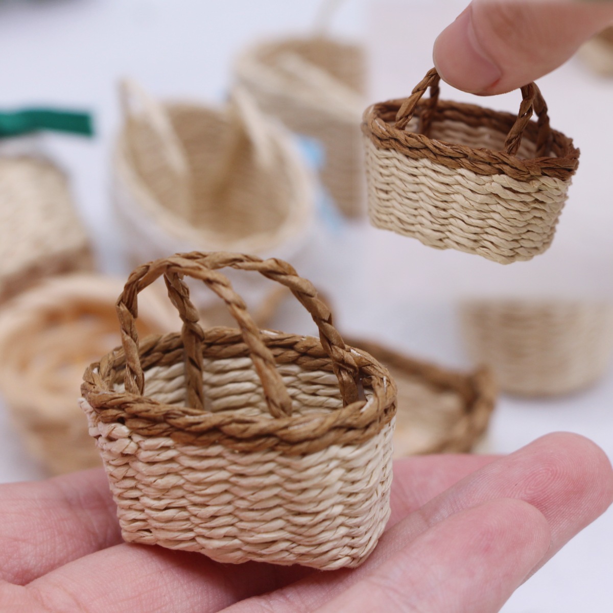 1Pc Dollhouse Handwoven Lafite - Rattan Plant Basket review and price
