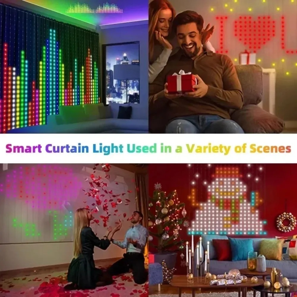 LED Pixel Curtain Lights Bluet - Home Decor Free App review and price