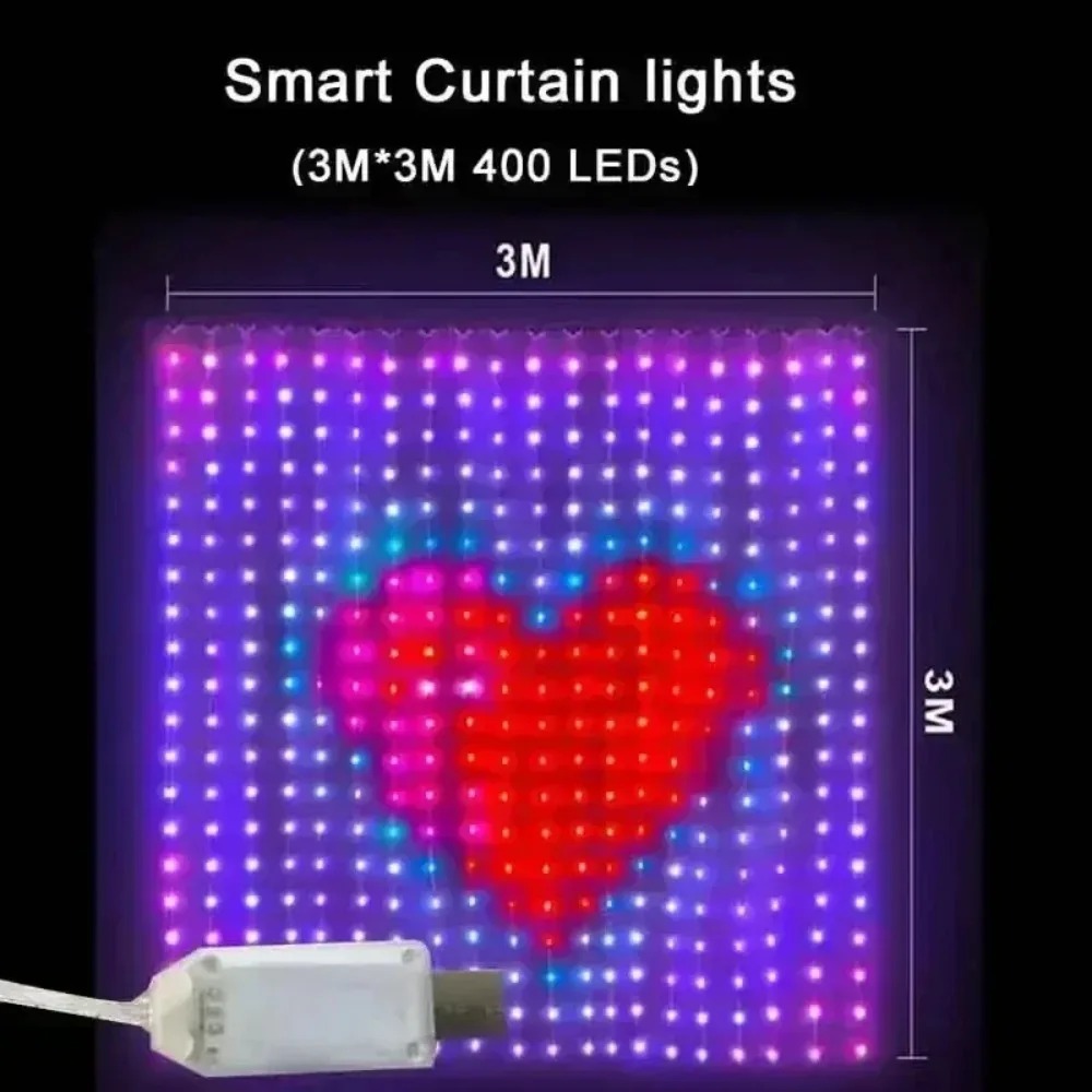LED Pixel Curtain Lights Bluet - Home Decor Free App review and price