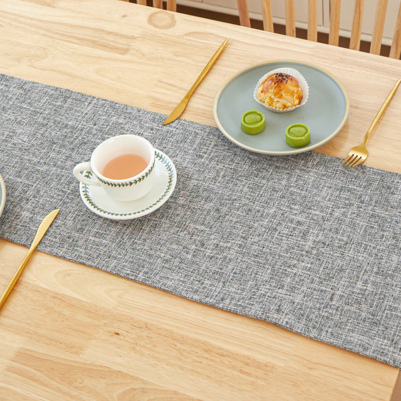 New Thick Linen Solid Color Li - Linen Table Runner review and price