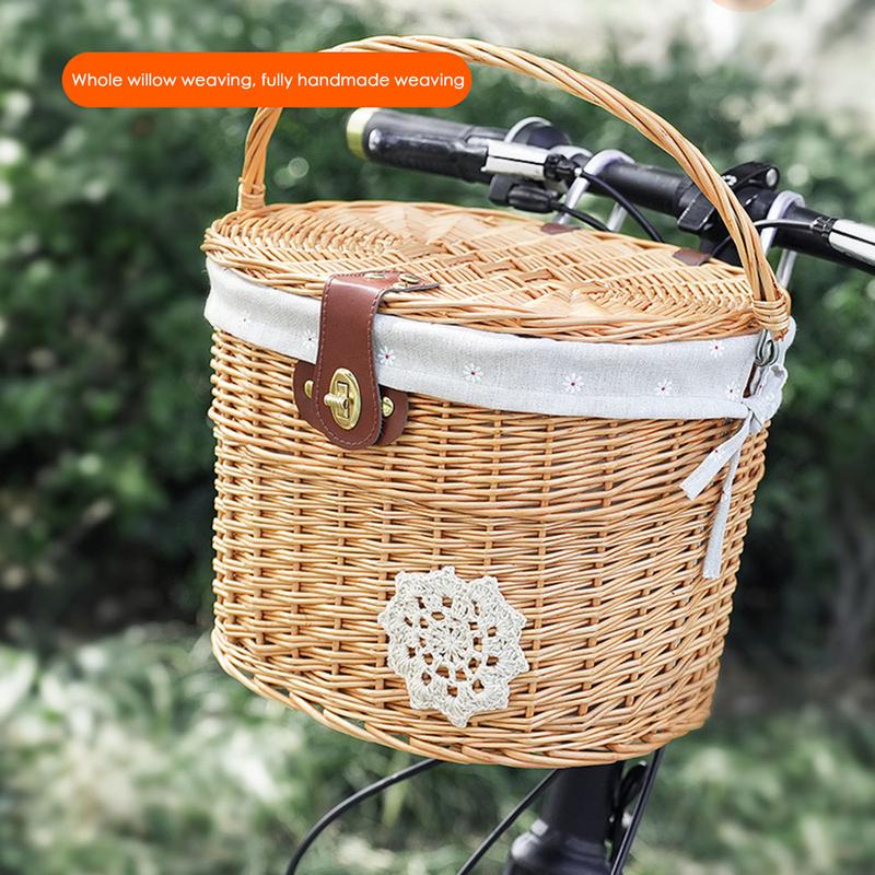 Wicker Bicycle Basket Handleba - Rattan Plant Basket review and price