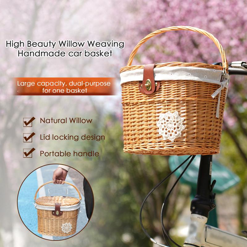 Wicker Bicycle Basket Handleba - Rattan Plant Basket review and price