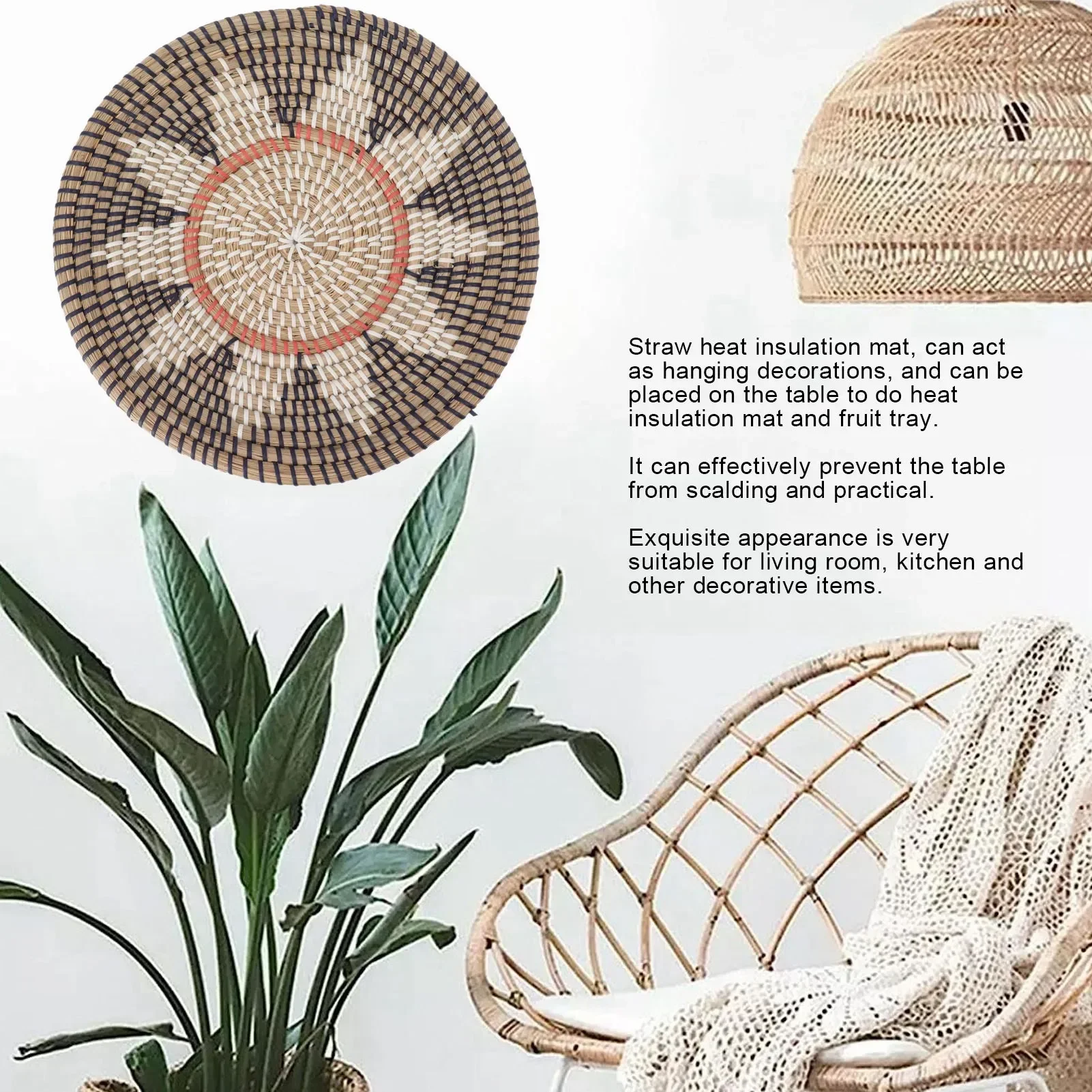 Round Grass Wall Ornaments 35c - Rattan Plant Basket review and price