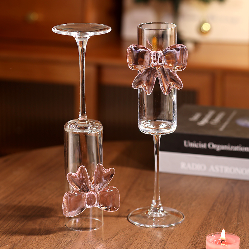 Bow Champagne Flutes Glass Wed - Home Decor Y2K review and price