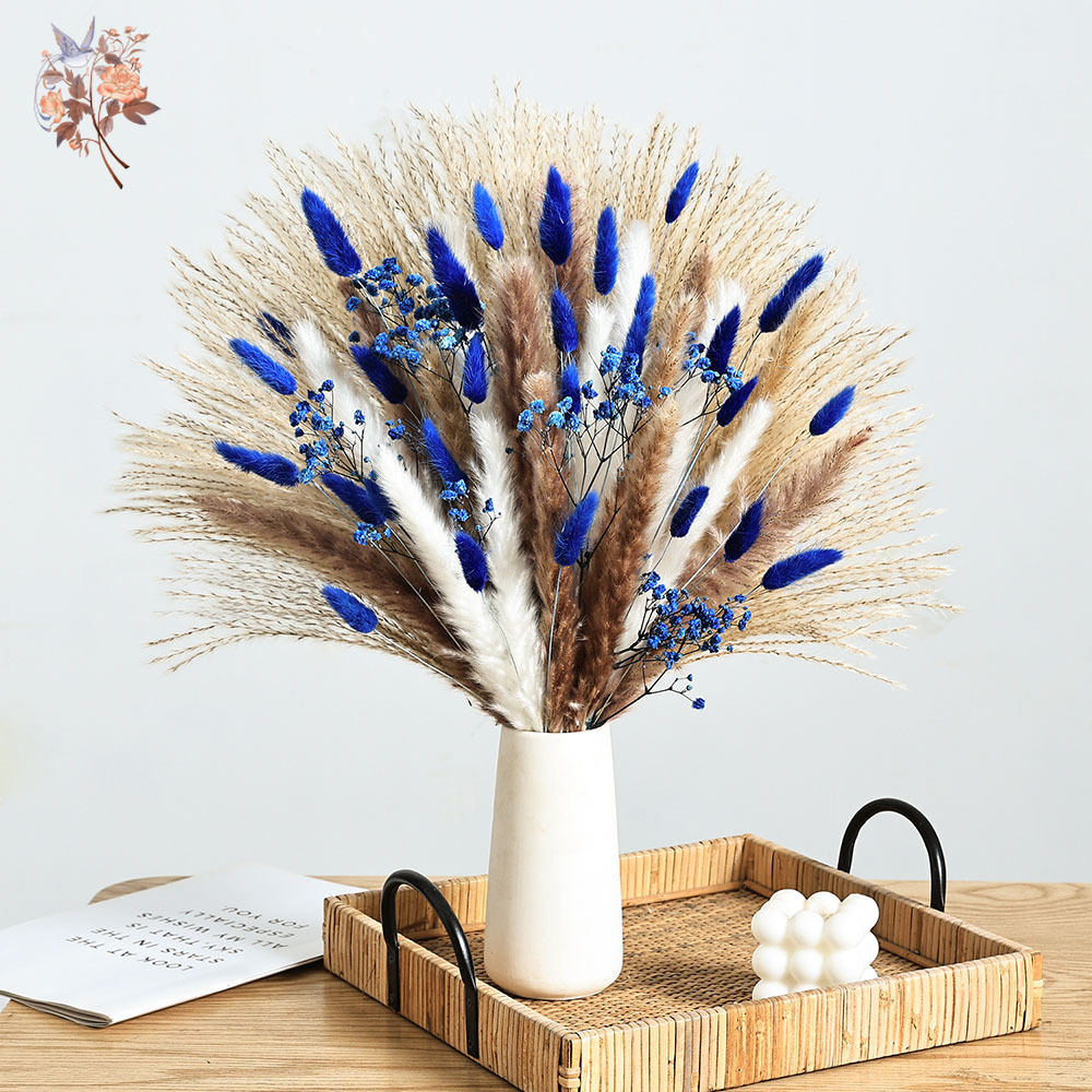 70 Stem Blue Fluffly Rabbit Ta - Pampas Grass Decor review and price