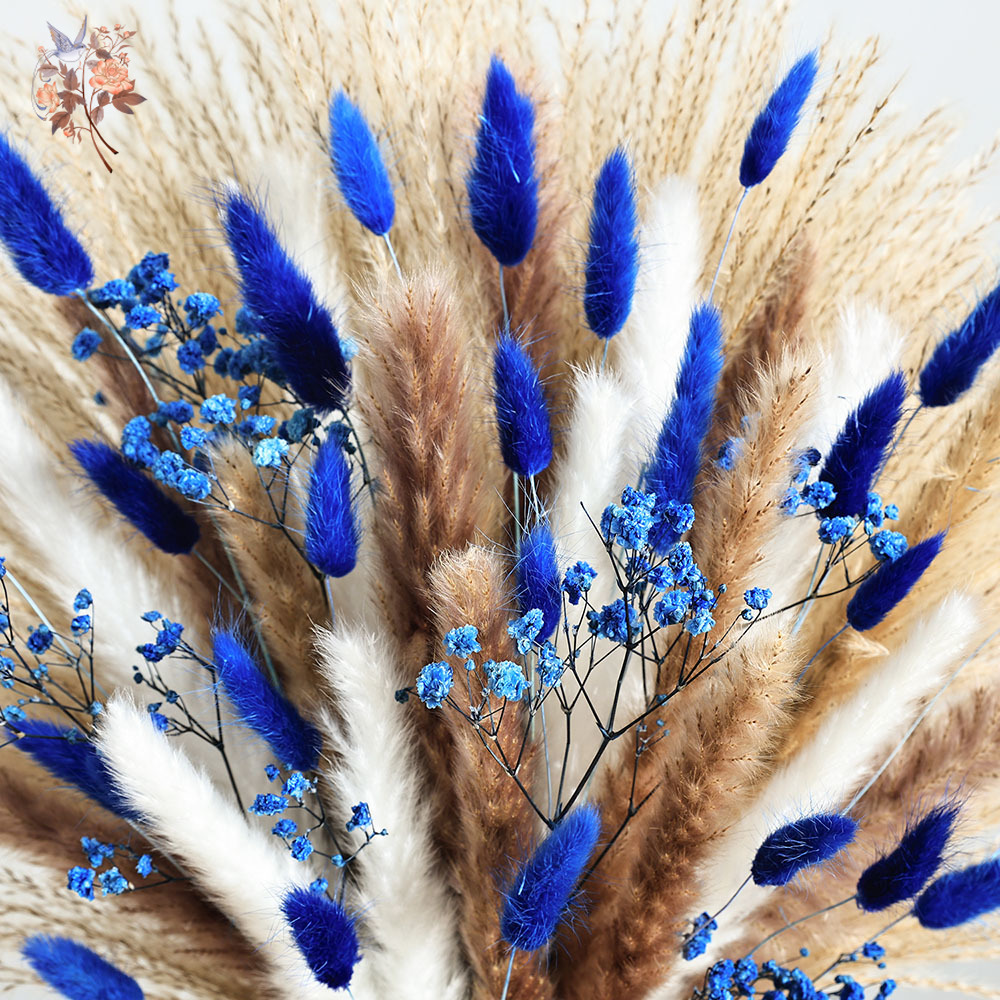 70 Stem Blue Fluffly Rabbit Ta - Pampas Grass Decor review and price