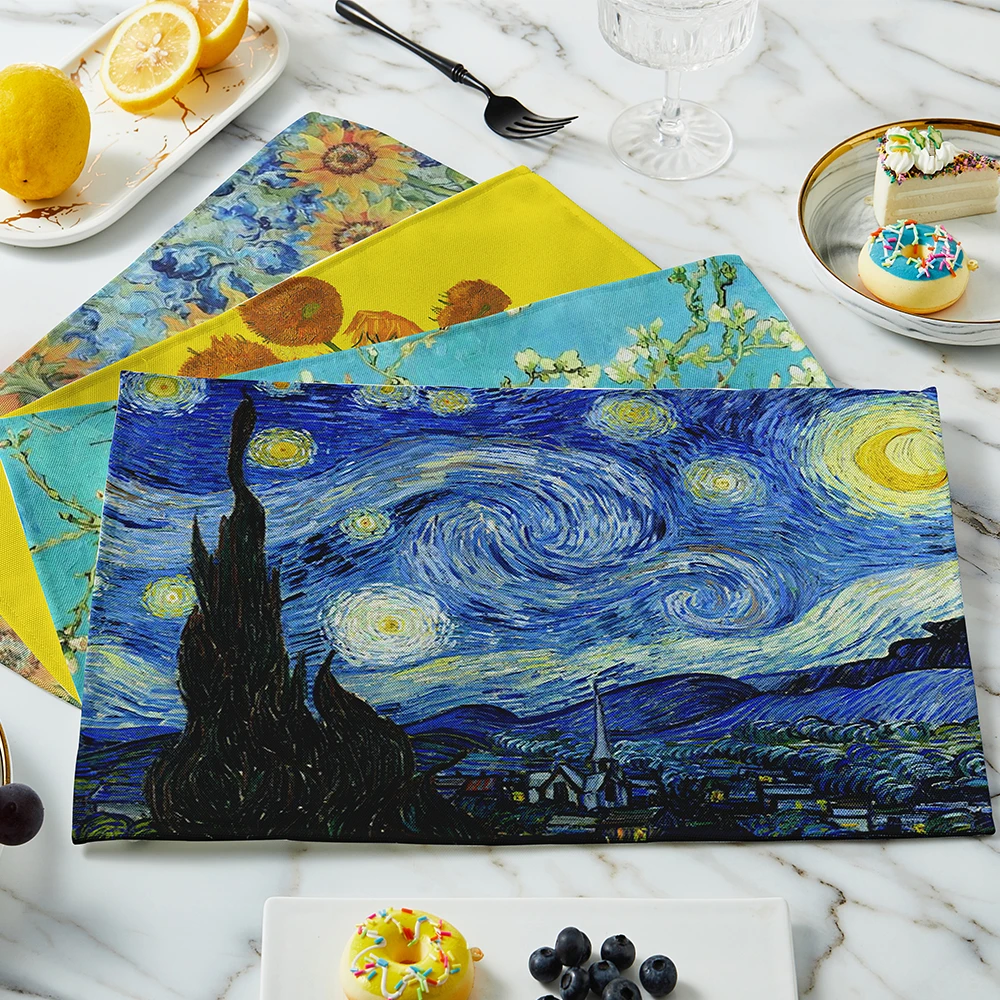 New Van Gogh Oil Painting Tabl - Linen Table Runner review and price
