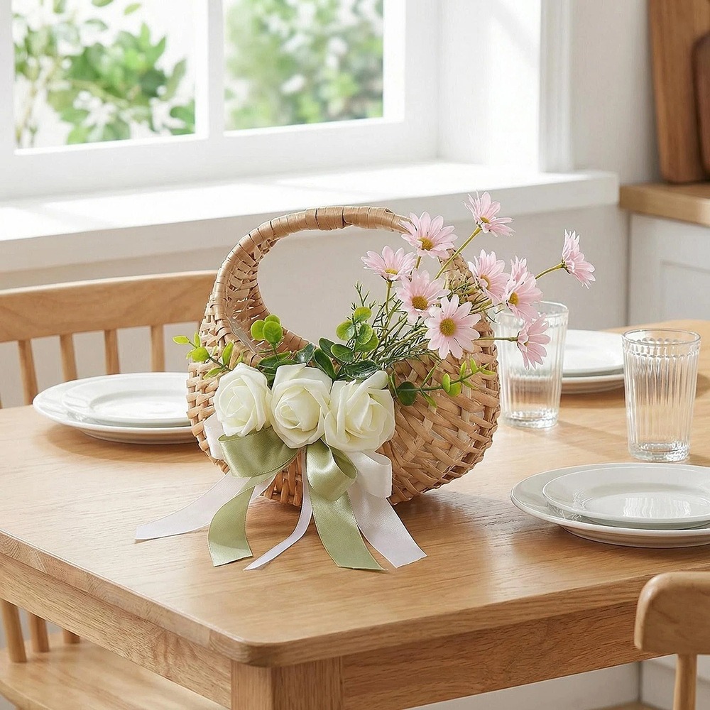 Rattan Flower Girl Basket with - Rattan Plant Basket review and price