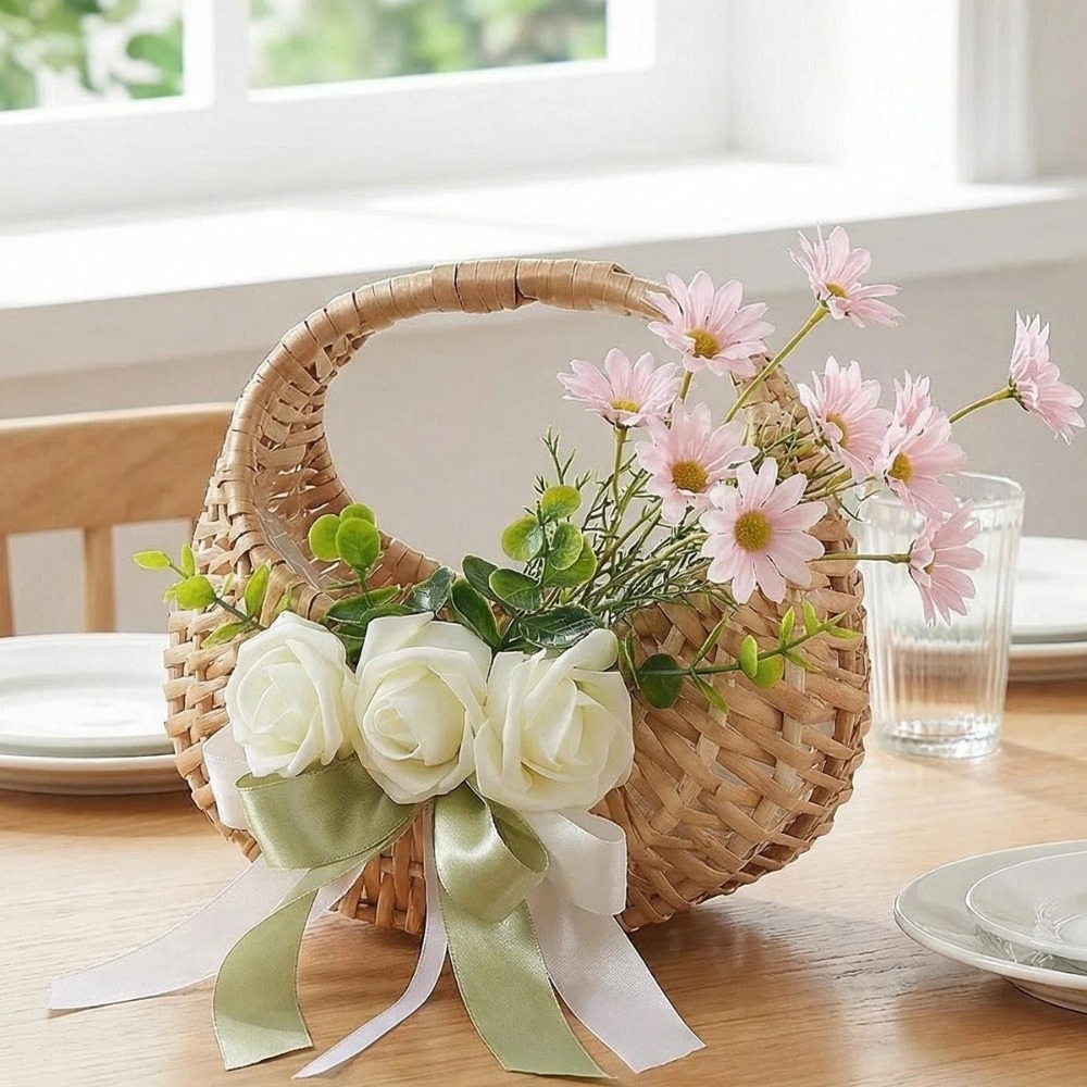 Rattan Flower Girl Basket with - Rattan Plant Basket review and price
