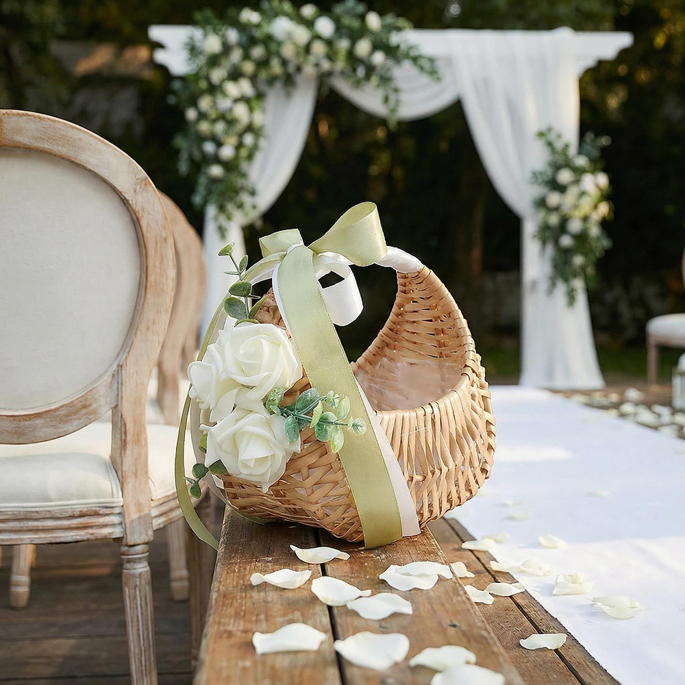 Rattan Flower Girl Basket with - Rattan Plant Basket review and price