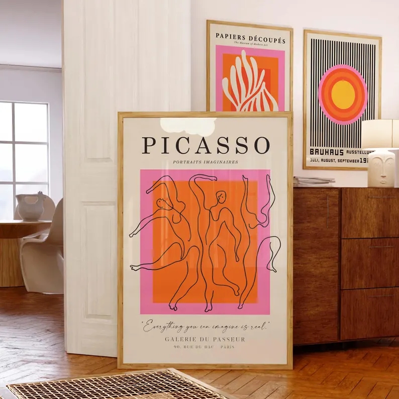 3pcsModern Orange  Bauhaus And - Home Decor Theme review and price