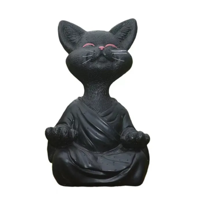 Meditation Cat Sculpture Garde - Home Decor Za review and price