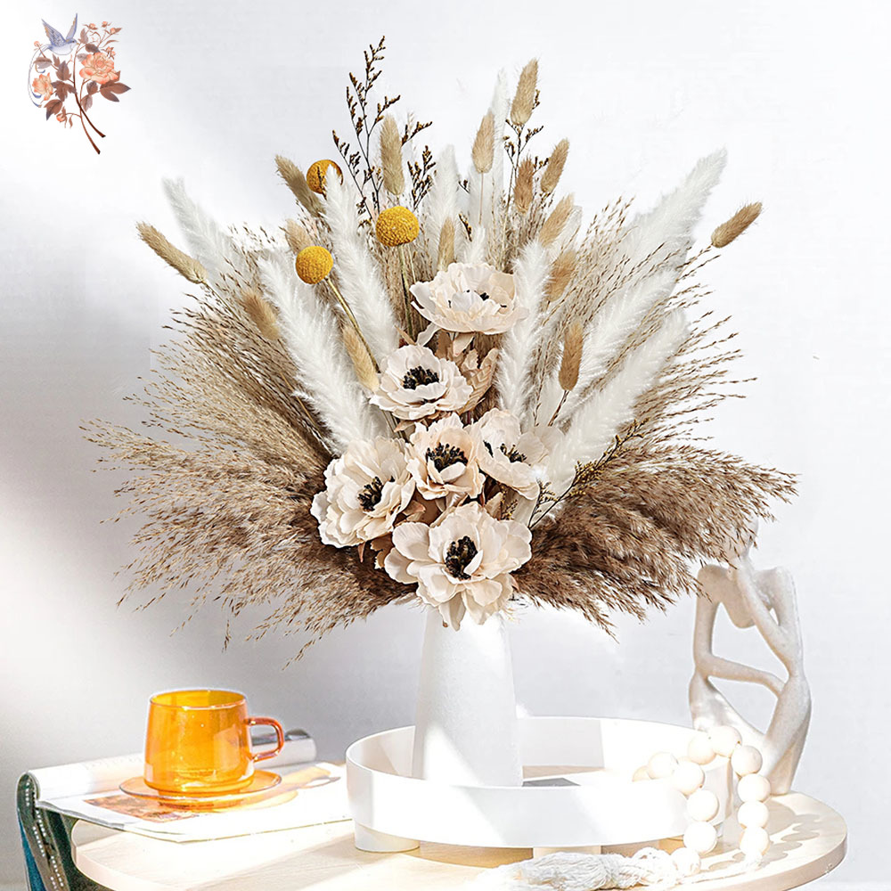 55Pcs Artificial Flower Bouque - Pampas Grass Decor review and price