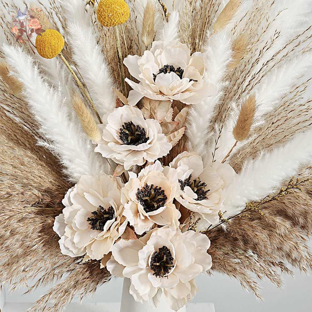 55Pcs Artificial Flower Bouque - Pampas Grass Decor review and price