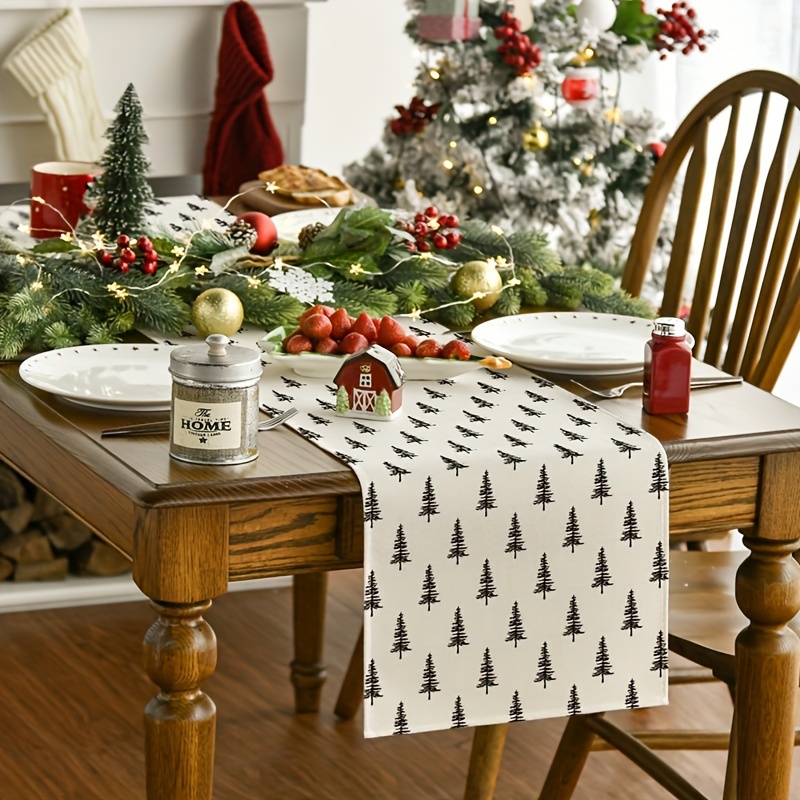 Simple Christmas Tree Table Ru - Linen Table Runner review and price