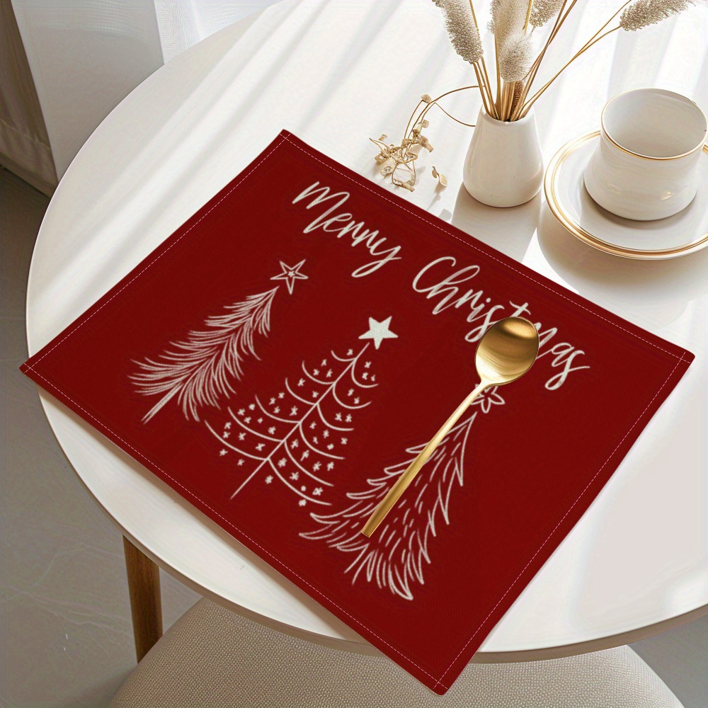 Minimalist Red Background Whit - Linen Table Runner review and price