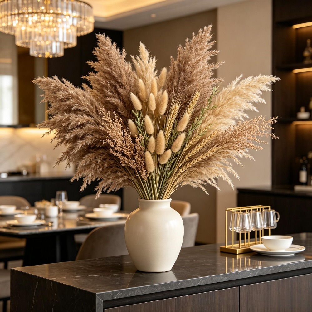 1 Bunch Mixed Dried Flowers Bo - Pampas Grass Decor review and price