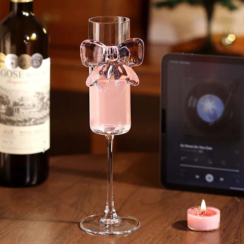 Wedding Bow Y2K Wine Glasses C - Home Decor Y2K review and price