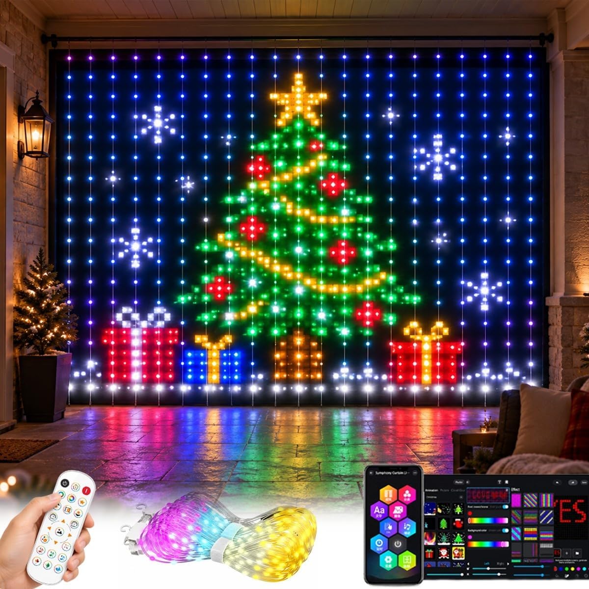RGB Christmas Curtain Lights,  - Home Decor Free App review and price