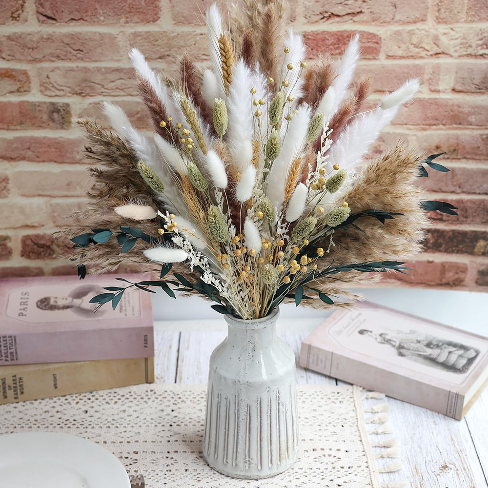 100pcs Dried Pampas Grass Bouq - Pampas Grass Decor review and price