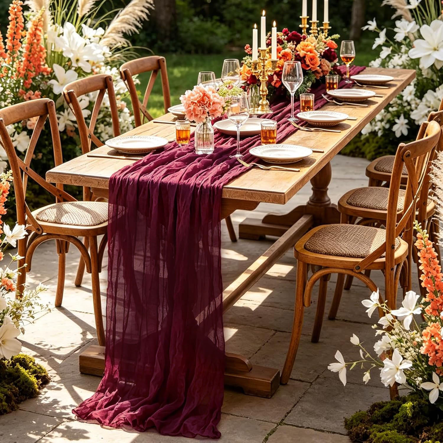 10Pcs Cheesecloth Table Runner - Linen Table Runner review and price