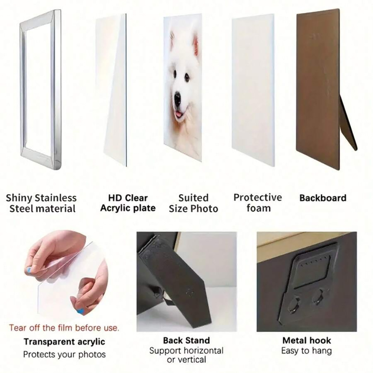 Stainless steel photo frame, v - Bamboo Photo Frame review and price