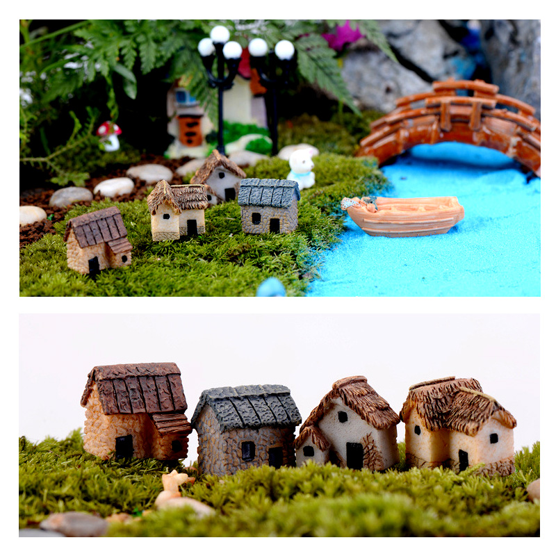 Mini Small House Figurine Resi - Home Decor Za review and price