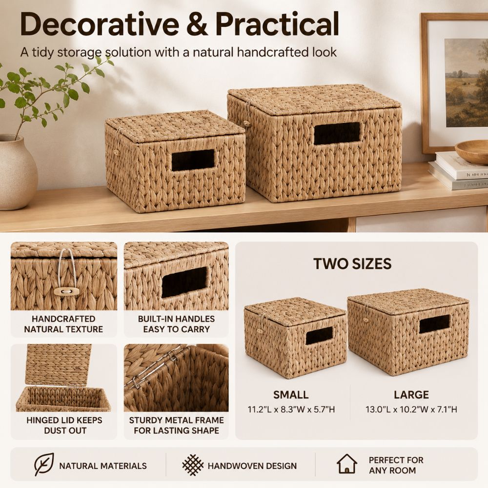 Water Hyacinth Wicker Storage  - Rattan Plant Basket review and price