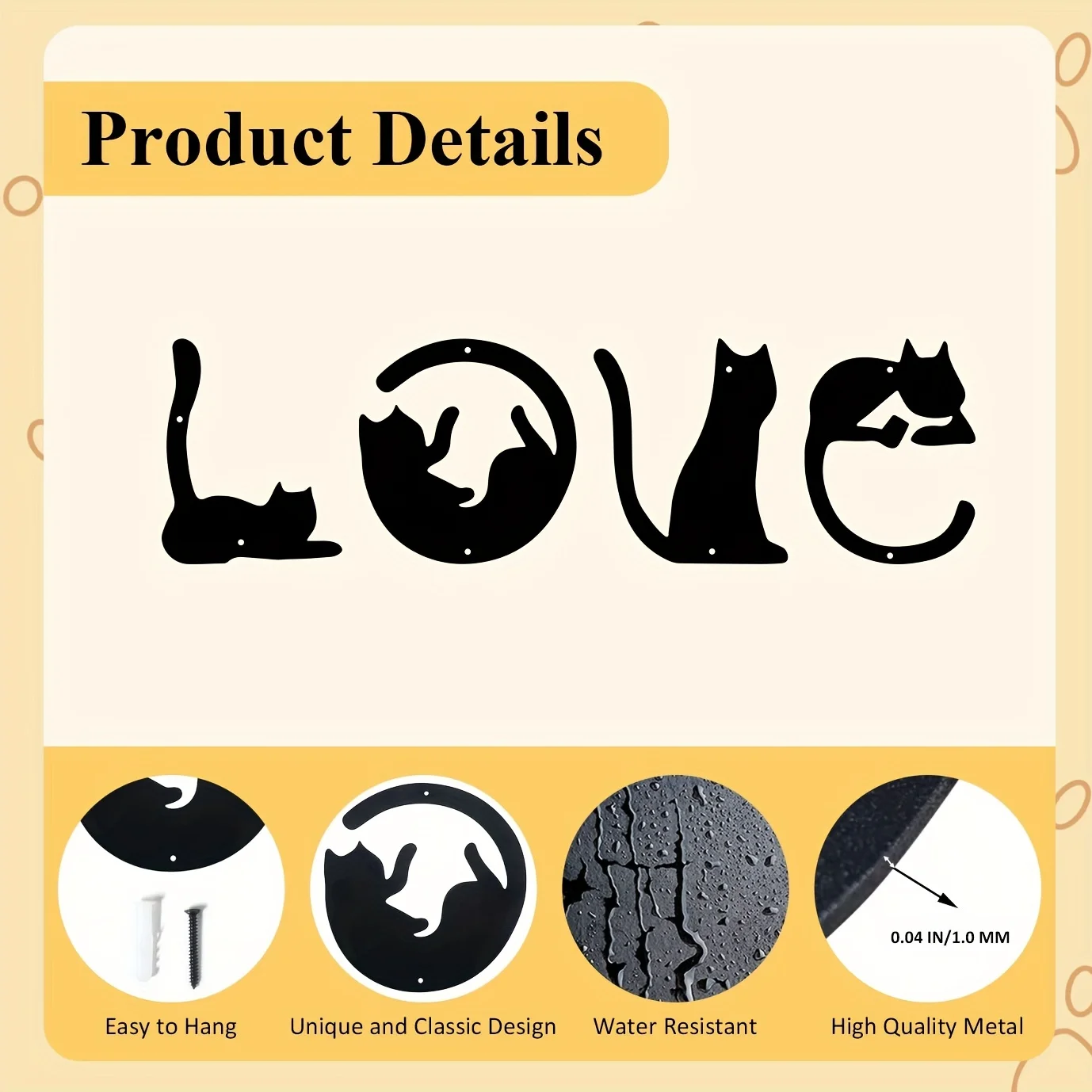 HelloYoung 4pcs/set Cute Cat M - Home Decor Y2K review and price