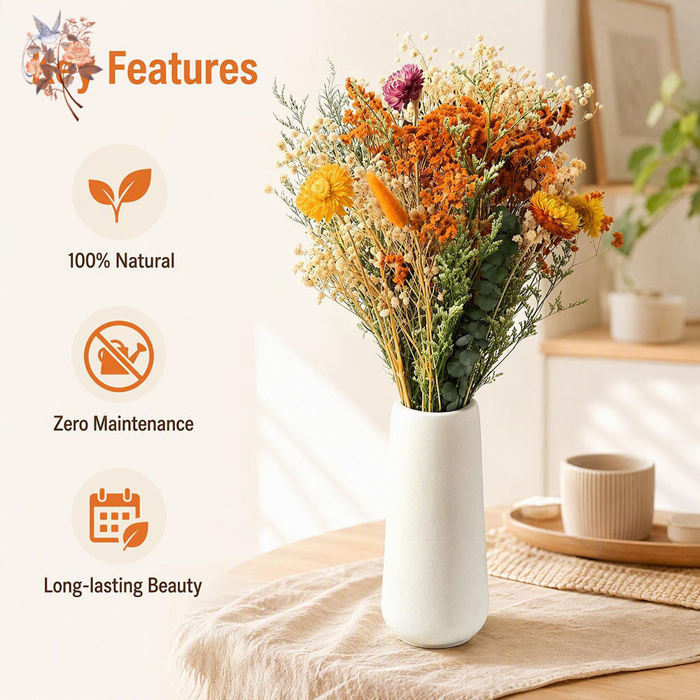 Autumn Dried Flowers Bouquet N - Pampas Grass Decor review and price