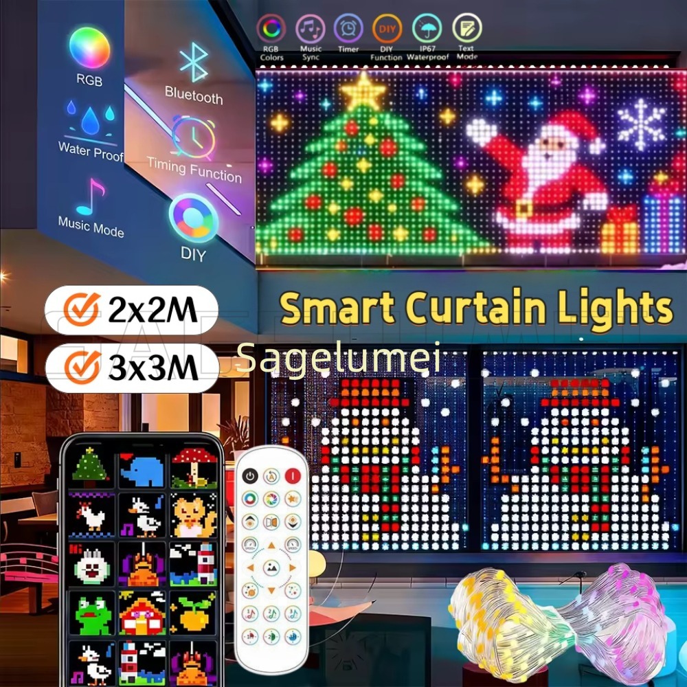 1.6M-3M Smart LED Curtain Ligh - Home Decor Free App review and price