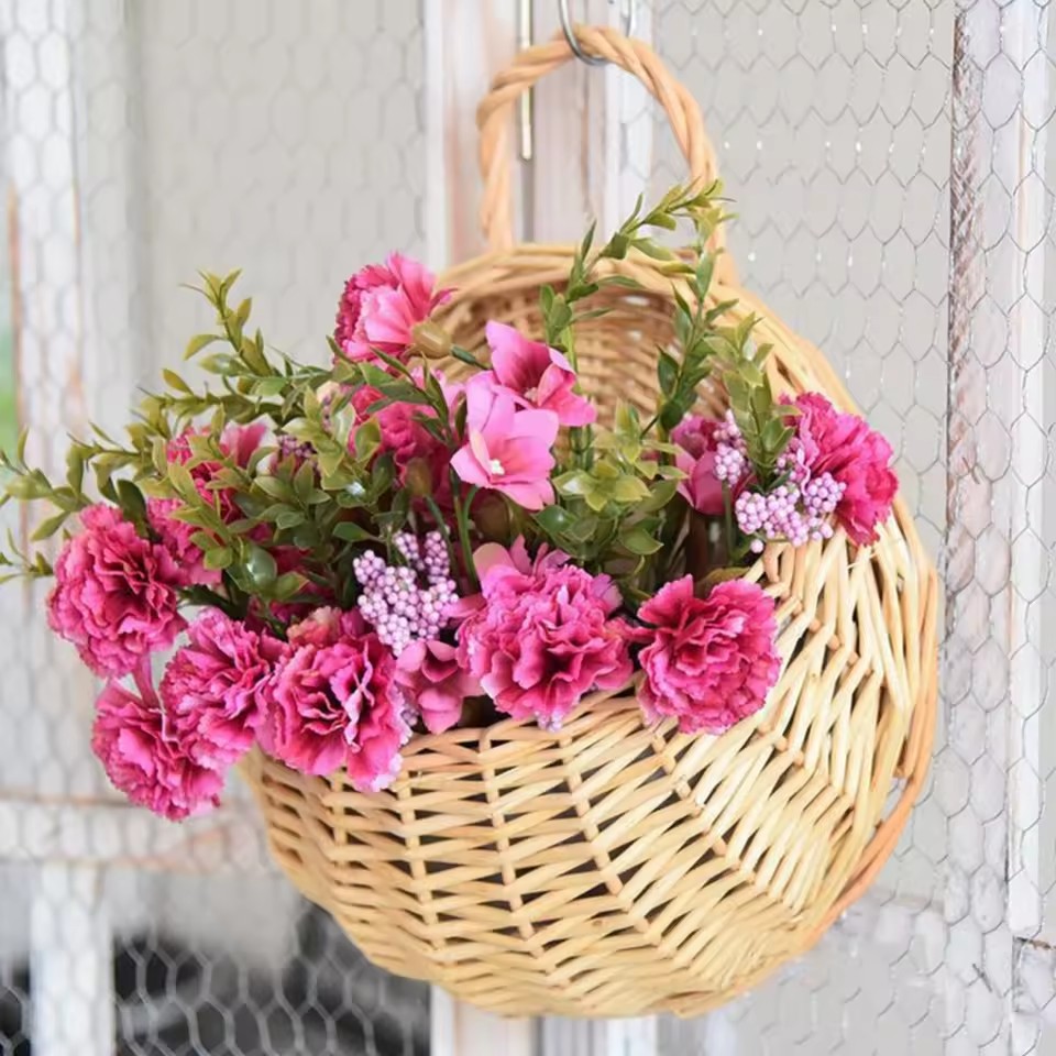Hand Made Wicker Rattan Flower - Rattan Plant Basket review and price