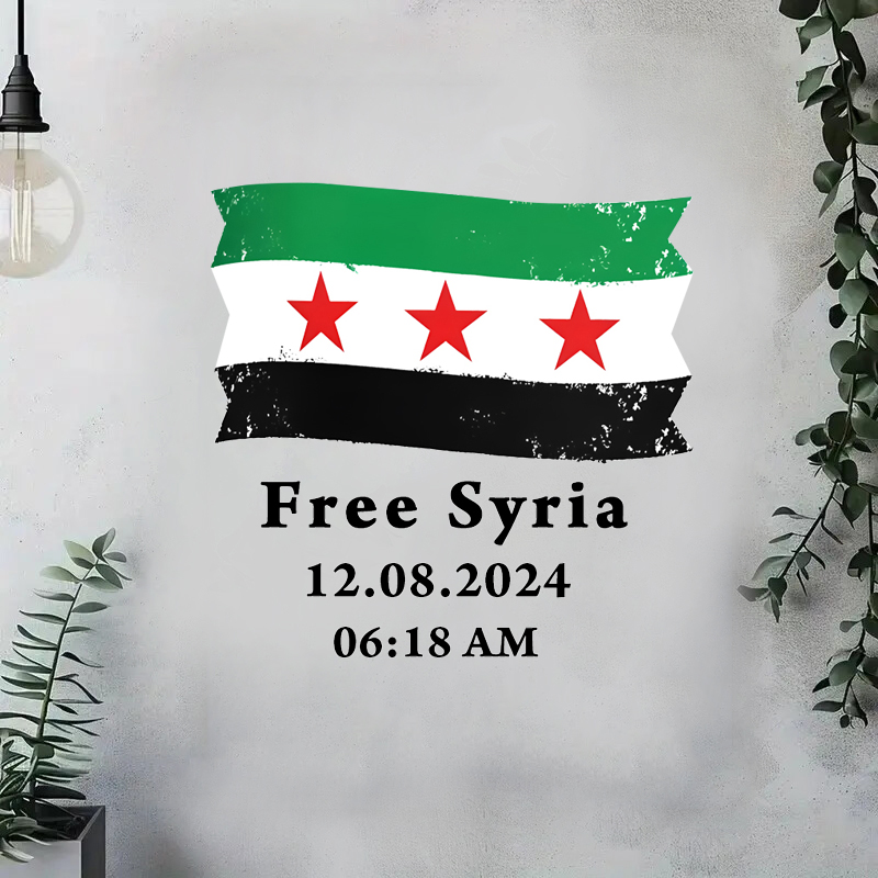 Syria Flag with Text Free Syri - Home Decor Indonesia review and price