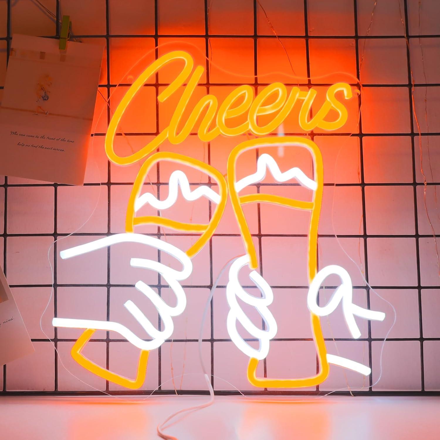 Cheers Cocktail Neon Sign USB  - Home Decor Theme review and price