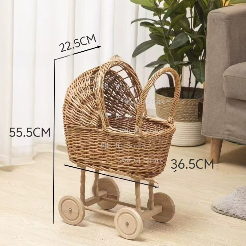 Handwoven Wicker Bassinet Stro - Rattan Plant Basket review and price