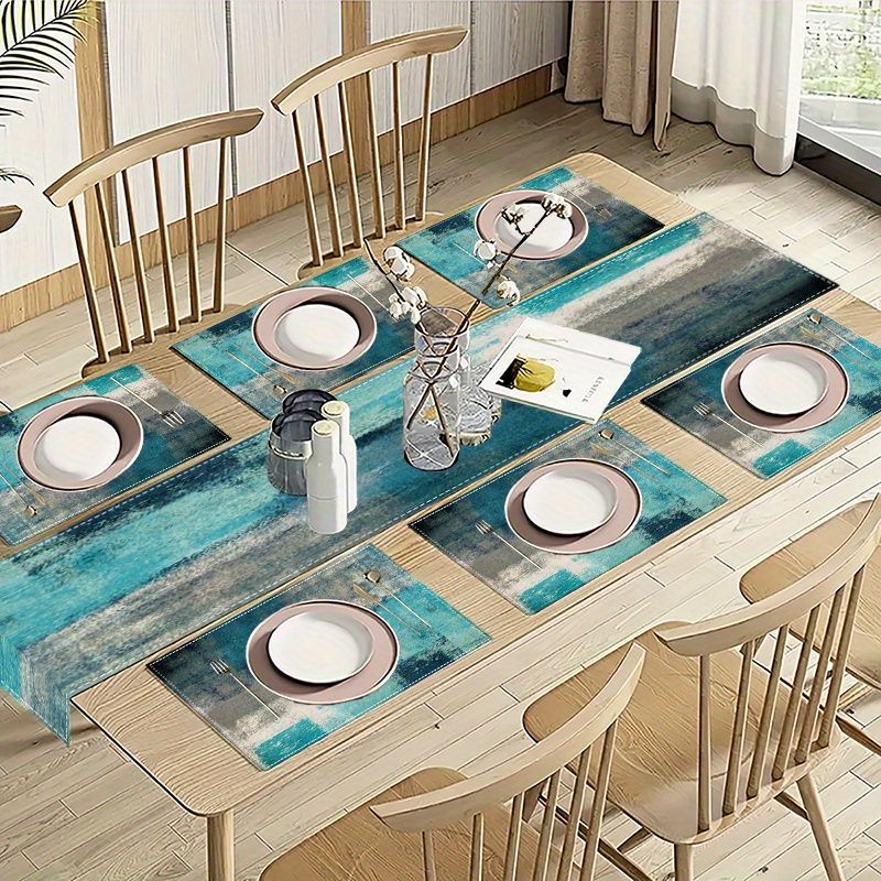 VIKAMA Morandi Abstract Ink Ta - Linen Table Runner review and price