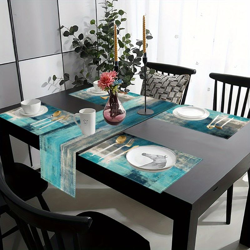 VIKAMA Morandi Abstract Ink Ta - Linen Table Runner review and price