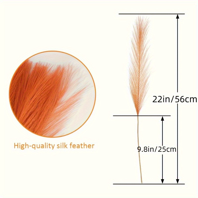 10pcs Vivid Orange Pampas Gras - Pampas Grass Decor review and price