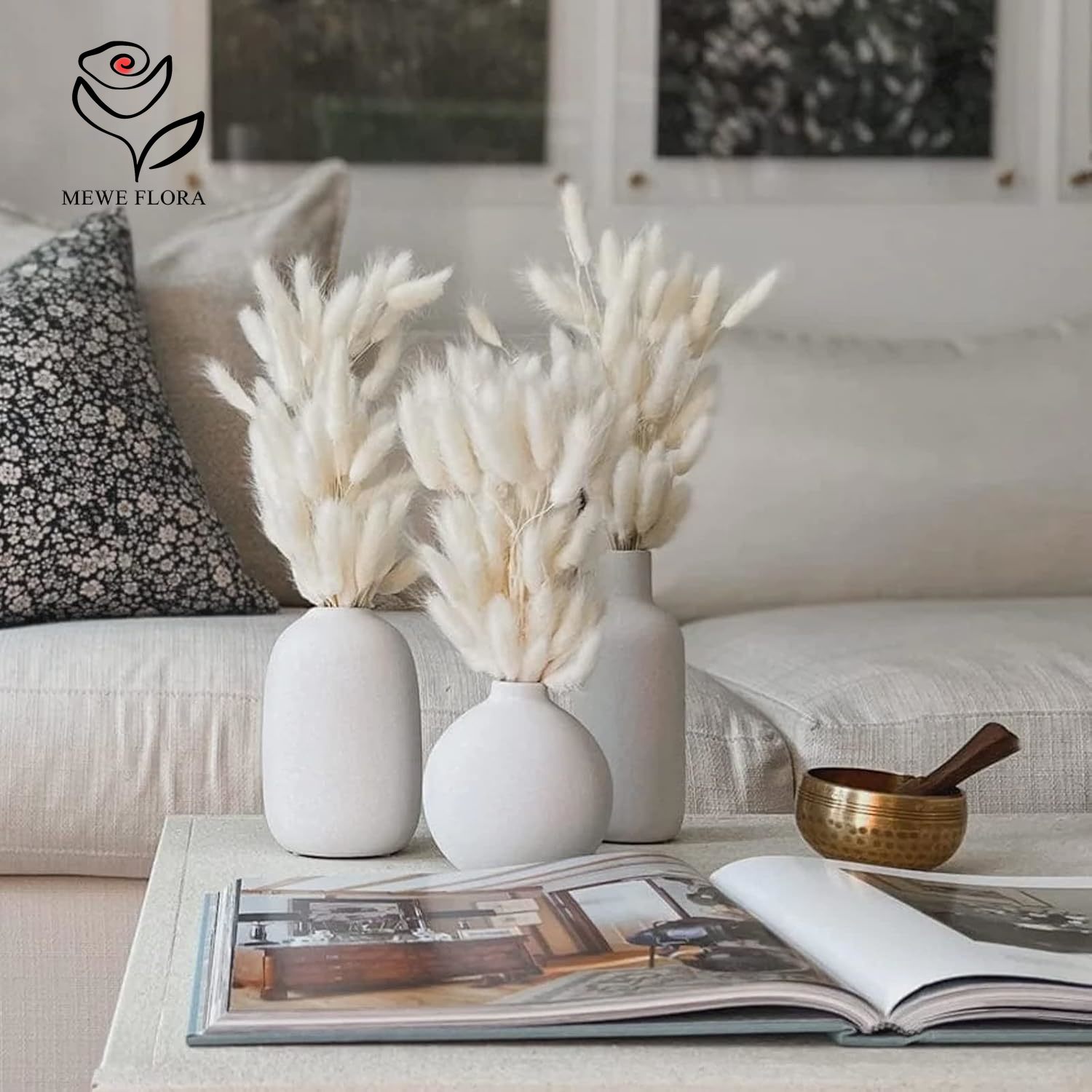 150PCS White Natural Fluffy Ra - Pampas Grass Decor review and price